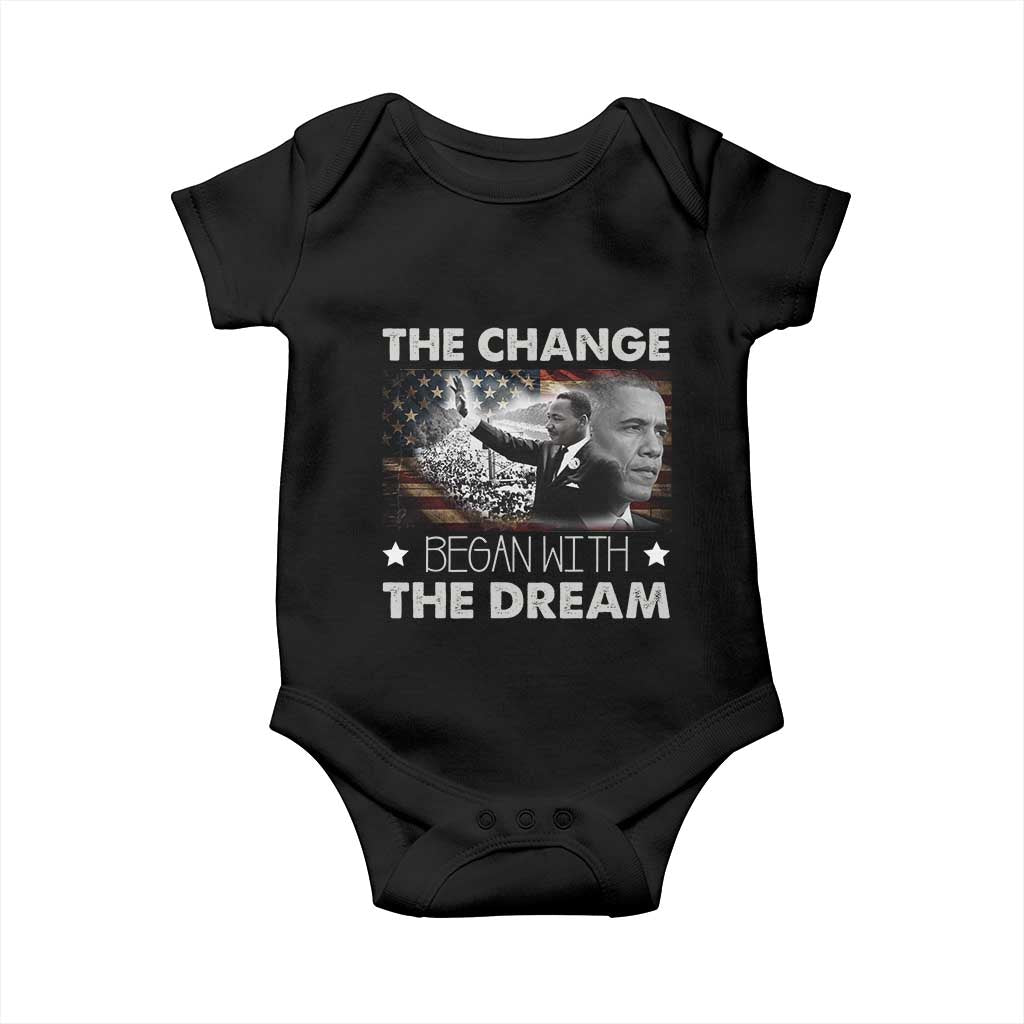 Obama MLK Baby Onesie The Change Began With The Dream TS09 Black Print Your Wear