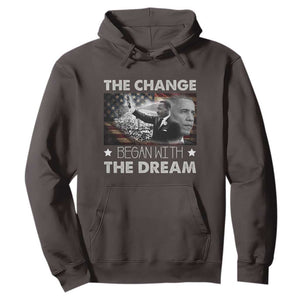 Obama MLK Hoodie The Change Began With The Dream TS09 Dark Chocolate Print Your Wear
