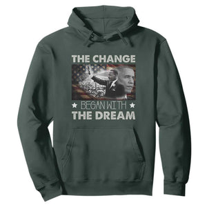 Obama MLK Hoodie The Change Began With The Dream TS09 Dark Forest Green Print Your Wear