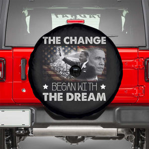 Obama MLK Spare Tire Cover The Change Began With The Dream TS09 Black Print Your Wear