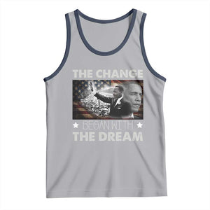 Obama MLK Tank Top The Change Began With The Dream TS09 Athletic Heather Navy Print Your Wear