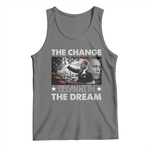 Obama MLK Tank Top The Change Began With The Dream TS09 Black Heather Print Your Wear
