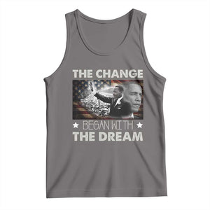 Obama MLK Tank Top The Change Began With The Dream TS09 Deep Heather Print Your Wear