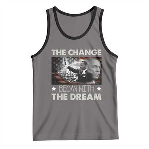 Obama MLK Tank Top The Change Began With The Dream TS09 Deep Heather Black Print Your Wear