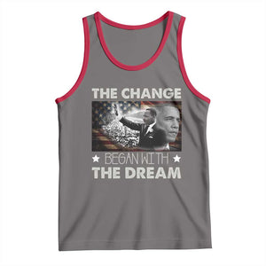 Obama MLK Tank Top The Change Began With The Dream TS09 Deep Heather Red Print Your Wear