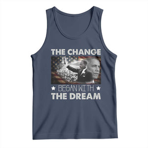 Obama MLK Tank Top The Change Began With The Dream TS09 Navy Print Your Wear