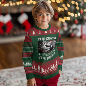 Obama MLK Ugly Christmas Sweater The Change Began With The Dream TS09 Christmas Print Your Wear