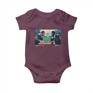 Martin Luther King Jr Malcolm X Baby Onesie Playing Chess White House Black History TS09 Maroon Print Your Wear