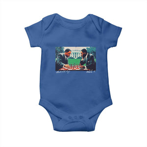 Martin Luther King Jr Malcolm X Baby Onesie Playing Chess White House Black History TS09 Royal Blue Print Your Wear