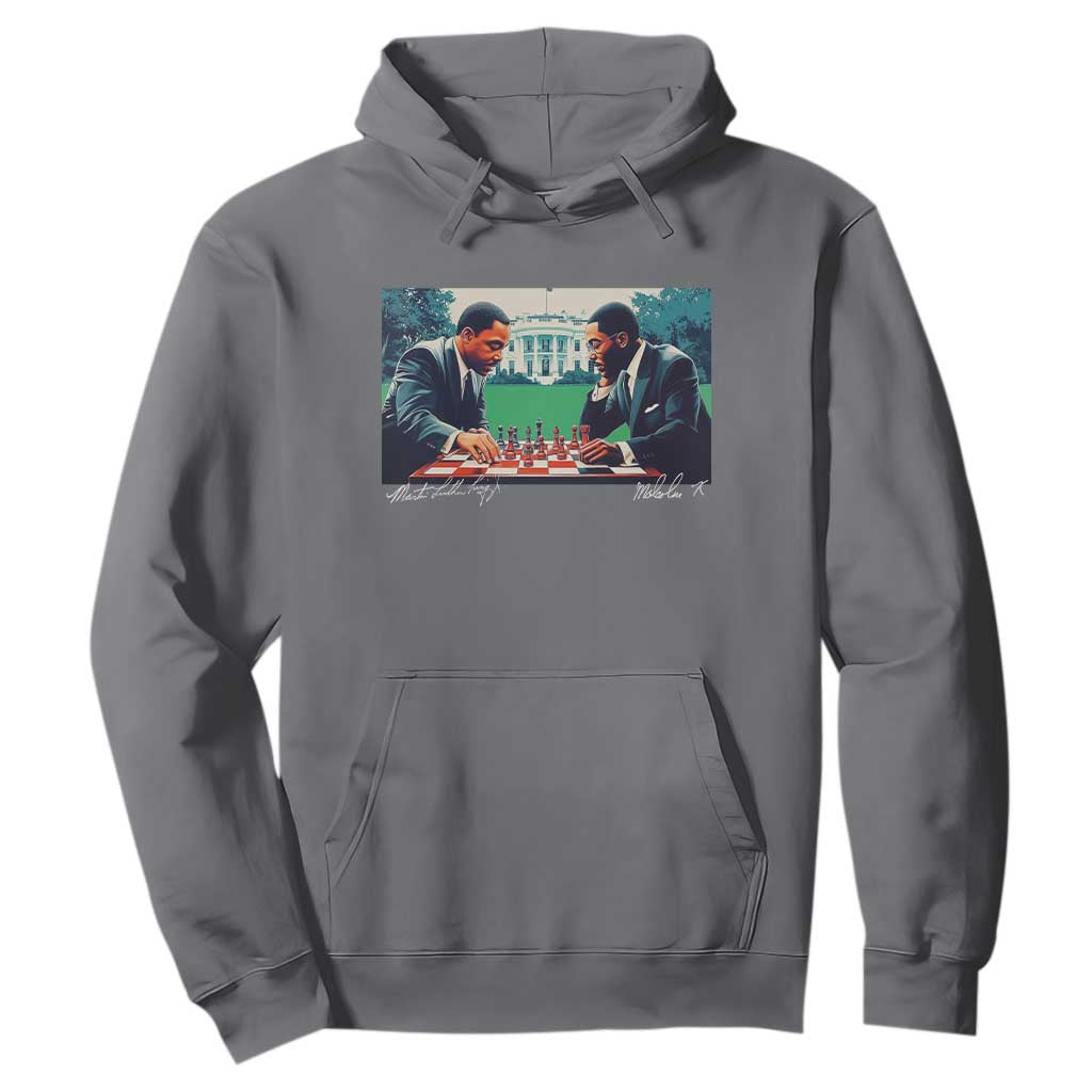 Martin Luther King Jr Malcolm X Hoodie Playing Chess White House Black History TS09 Charcoal Print Your Wear