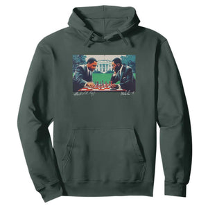 Martin Luther King Jr Malcolm X Hoodie Playing Chess White House Black History TS09 Dark Forest Green Print Your Wear