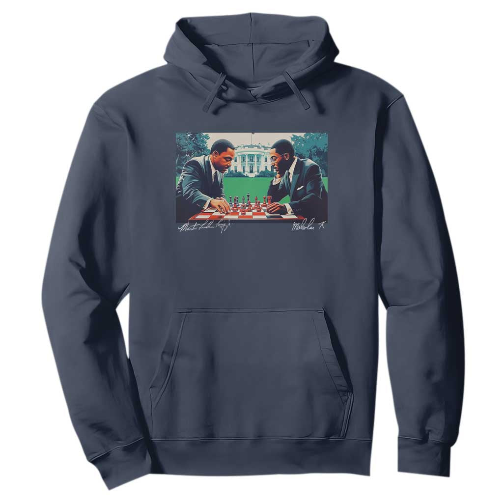 Martin Luther King Jr Malcolm X Hoodie Playing Chess White House Black History TS09 Navy Print Your Wear