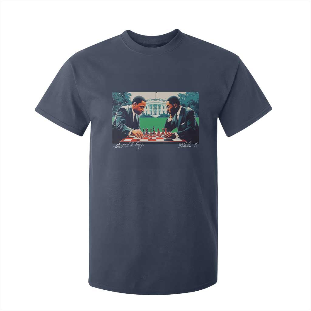 Martin Luther King Jr Malcolm X T Shirt For Kid Playing Chess White House Black History TS09 Navy Print Your Wear
