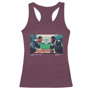 Martin Luther King Jr Malcolm X Racerback Tank Top Playing Chess White House Black History TS09 Maroon Print Your Wear