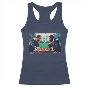 Martin Luther King Jr Malcolm X Racerback Tank Top Playing Chess White House Black History TS09 Navy Print Your Wear