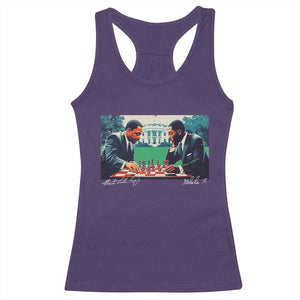 Martin Luther King Jr Malcolm X Racerback Tank Top Playing Chess White House Black History TS09 Purple Print Your Wear