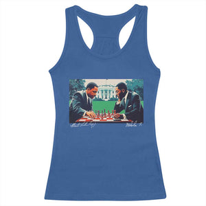 Martin Luther King Jr Malcolm X Racerback Tank Top Playing Chess White House Black History TS09 Royal Blue Print Your Wear