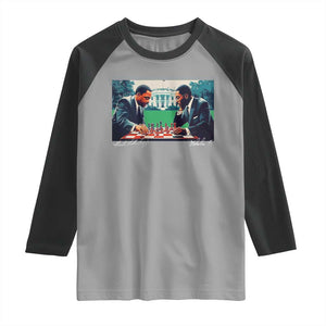Martin Luther King Jr Malcolm X Raglan Shirt Playing Chess White House Black History TS09 Sport Gray Black Print Your Wear