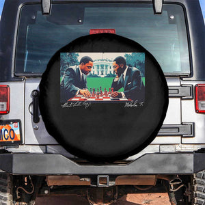 Martin Luther King Jr Malcolm X Spare Tire Cover Playing Chess White House Black History TS09 No hole Black Print Your Wear