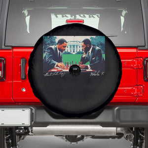 Martin Luther King Jr Malcolm X Spare Tire Cover Playing Chess White House Black History TS09 Black Print Your Wear