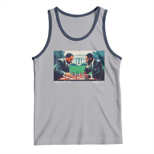 Martin Luther King Jr Malcolm X Tank Top Playing Chess White House Black History TS09 Athletic Heather Navy Print Your Wear