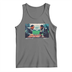 Martin Luther King Jr Malcolm X Tank Top Playing Chess White House Black History TS09 Black Heather Print Your Wear