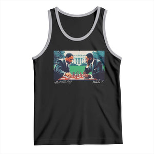 Martin Luther King Jr Malcolm X Tank Top Playing Chess White House Black History TS09 Black Athletic Heather Print Your Wear