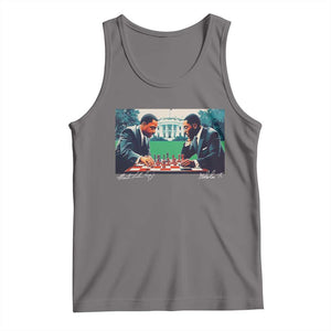 Martin Luther King Jr Malcolm X Tank Top Playing Chess White House Black History TS09 Deep Heather Print Your Wear
