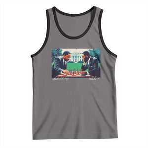 Martin Luther King Jr Malcolm X Tank Top Playing Chess White House Black History TS09 Deep Heather Black Print Your Wear
