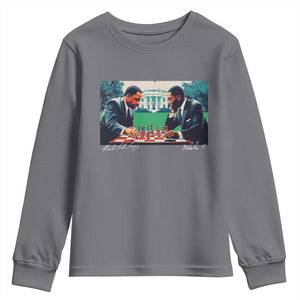 Martin Luther King Jr Malcolm X Youth Sweatshirt Playing Chess White House Black History TS09 Charcoal Print Your Wear