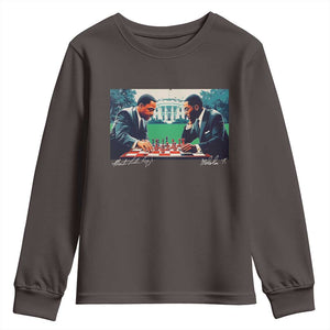 Martin Luther King Jr Malcolm X Youth Sweatshirt Playing Chess White House Black History TS09 Dark Chocolate Print Your Wear