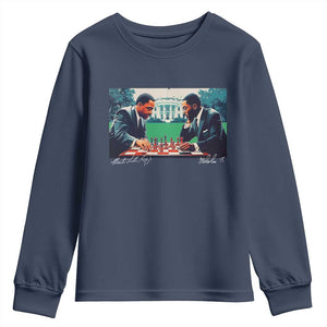 Martin Luther King Jr Malcolm X Youth Sweatshirt Playing Chess White House Black History TS09 Navy Print Your Wear