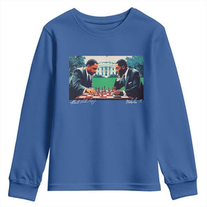 Martin Luther King Jr Malcolm X Youth Sweatshirt Playing Chess White House Black History TS09 Royal Blue Print Your Wear