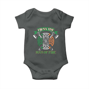 Irish Firefighter Baby Onesie Fir Na Tine Man Of Fire TS09 Dark Heather Print Your Wear