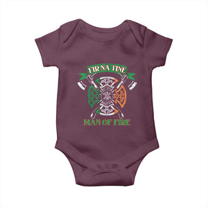 Irish Firefighter Baby Onesie Fir Na Tine Man Of Fire TS09 Maroon Print Your Wear