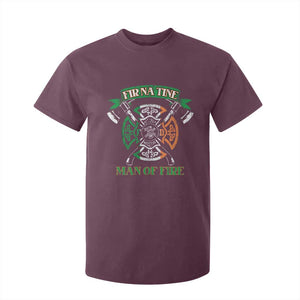 Irish Firefighter T Shirt For Kid Fir Na Tine Man Of Fire TS09 Maroon Print Your Wear