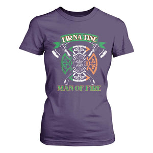 Irish Firefighter T Shirt For Women Fir Na Tine Man Of Fire TS09 Purple Print Your Wear