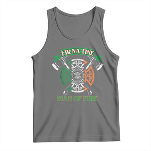 Irish Firefighter Tank Top Fir Na Tine Man Of Fire TS09 Black Heather Print Your Wear