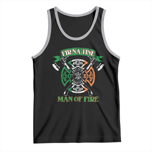 Irish Firefighter Tank Top Fir Na Tine Man Of Fire TS09 Black Athletic Heather Print Your Wear