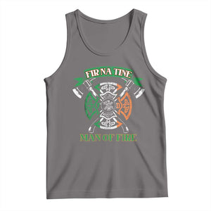 Irish Firefighter Tank Top Fir Na Tine Man Of Fire TS09 Deep Heather Print Your Wear