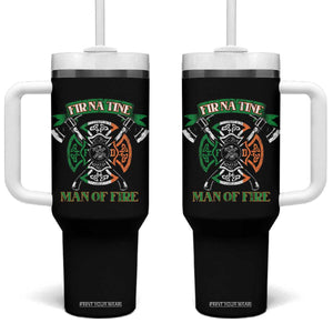 Irish Firefighter Tumbler With Handle Fir Na Tine Man Of Fire TS09 One Size: 40 oz Black Print Your Wear