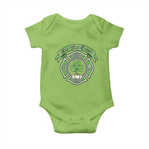 Irish Firefighter Baby Onesie Fir Na Tine Man Of Fire Celtic Claddagh Cross TS09 Lime Print Your Wear