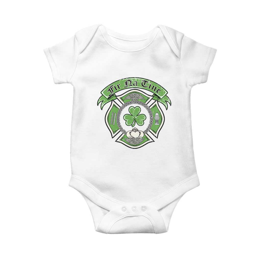 Irish Firefighter Baby Onesie Fir Na Tine Man Of Fire Celtic Claddagh Cross TS09 White Print Your Wear