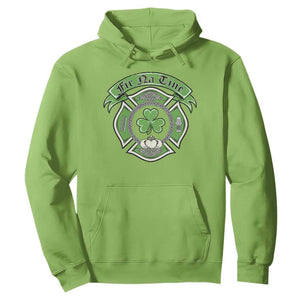 Irish Firefighter Hoodie Fir Na Tine Man Of Fire Celtic Claddagh Cross TS09 Lime Print Your Wear