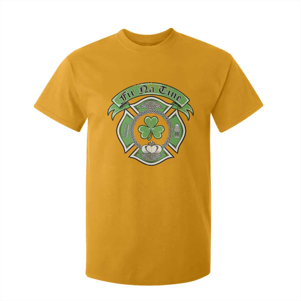 Irish Firefighter T Shirt For Kid Fir Na Tine Man Of Fire Celtic Claddagh Cross TS09 Gold Print Your Wear