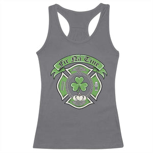 Irish Firefighter Racerback Tank Top Fir Na Tine Man Of Fire Celtic Claddagh Cross TS09 Charcoal Print Your Wear