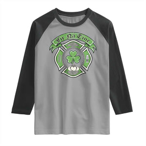 Irish Firefighter Raglan Shirt Fir Na Tine Man Of Fire Celtic Claddagh Cross TS09 Sport Gray Black Print Your Wear