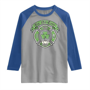 Irish Firefighter Raglan Shirt Fir Na Tine Man Of Fire Celtic Claddagh Cross TS09 Sport Gray Royal Print Your Wear