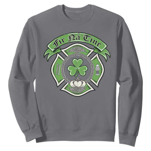 Irish Firefighter Sweatshirt Fir Na Tine Man Of Fire Celtic Claddagh Cross TS09 Charcoal Print Your Wear