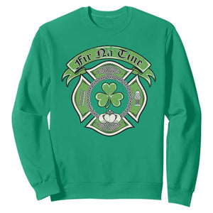 Irish Firefighter Sweatshirt Fir Na Tine Man Of Fire Celtic Claddagh Cross TS09 Irish Green Print Your Wear